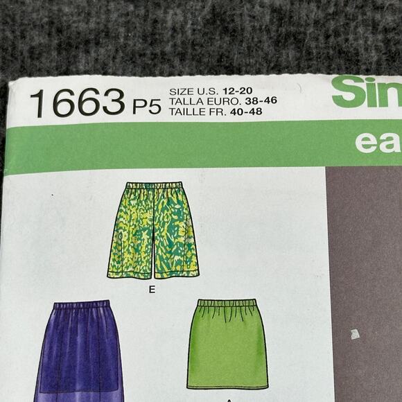 Simplicity Sewing Pattern 1663 Misses Skirt Pant and Shorts Size 12 to 20 - Picture 2 of 4
